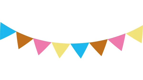 Banderas Fiesta Coloridas Decoración Para Celebración Evento Vector Ilustración — Vector de stock