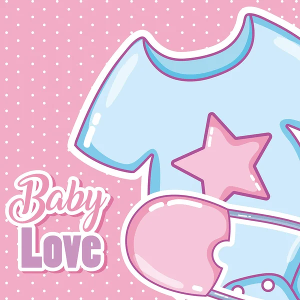 赤ちゃんピンク シャワー カード ベクトル イラスト グラフィック デザイン — ストックベクタ