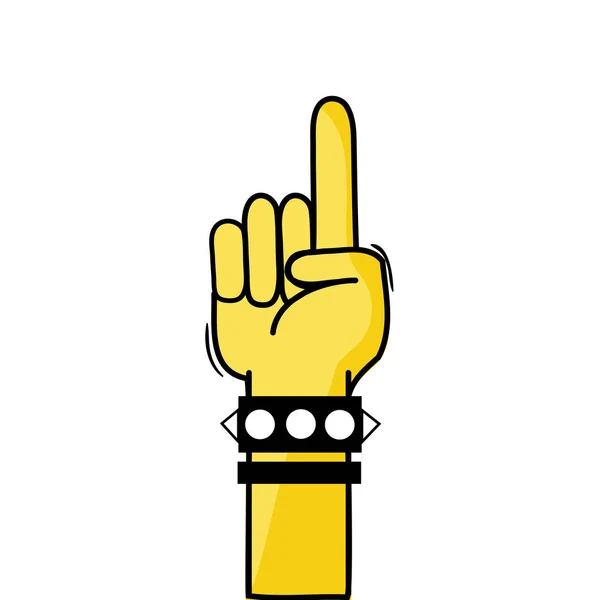 Hand Mit Armband Und Zeigefinger Nach Oben Symbolvektorillustration — Stockvektor