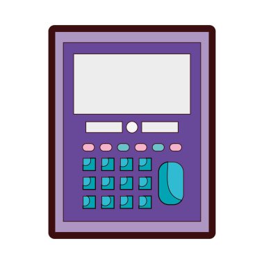 tam renkli hesap makinesi nesne okul eğitim tasarım vektör çizim