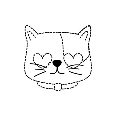 Hayvan evde beslenen hayvan ve yavru tema izole tasarım vektör çizim karikatür kedi