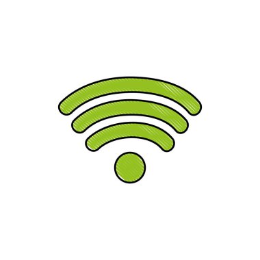 Dijital Internet bağlantısı vektör çizim rendelenmiş wifi sembolü
