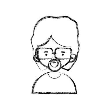 Şekil avatar erkek saç ve sakal tasarım vektör çizim ile