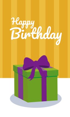 Mutlu Doğum günü kartı hediye kutusu renkli vektör çizim grafik tasarım ile