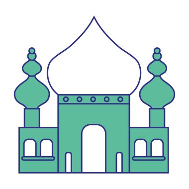 tam renkli taj mahal içinde Hindistan yolculuğu tatil vektör çizim