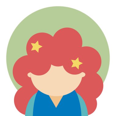 Sevimli kız avatar çizgi film vektör çizim grafik tasarım