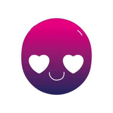 aşk yüz ifade vektör çizim içinde sevimli siluet kawaii