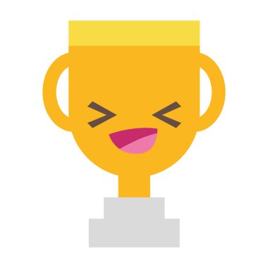 renkli mutlu ve ihale Ödülü Kupası kawaii vektör çizim