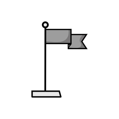 gri tonlamalı bayrak dekorasyon kutlama tarzı tasarım vektör çizim