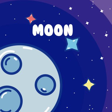 Ay doğal uydusu vektör çizim grafik tasarım