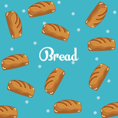 Ekmek desen çizgi film arka plan vektör çizim grafik tasarım
