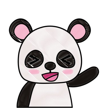 rendelenmiş çok güzel ve neşeli panda vahşi hayvan vektör çizim
