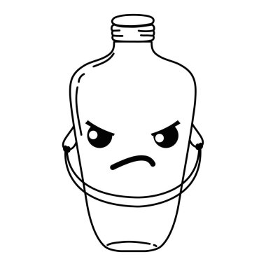 kızgın mason kavanoza kawaii tel sapı vektör çizim ile satır