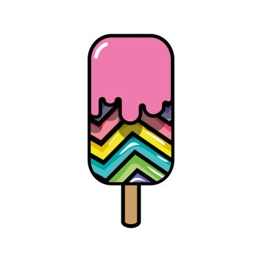 tatlı buz lolly gökkuşağı tasarım vektör çizim ile