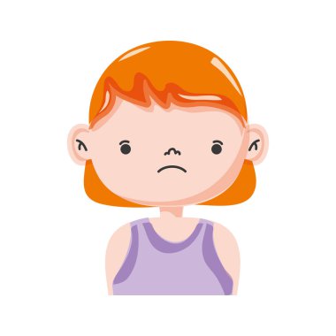 avatar kız bluz ve saç modeli tasarım vektör çizim ile