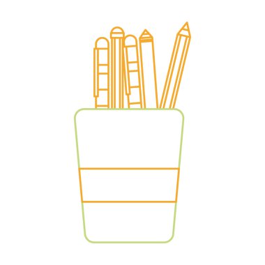 illüstrasyon renkli okul eşyaları içinde aracı tasarlamak vektör