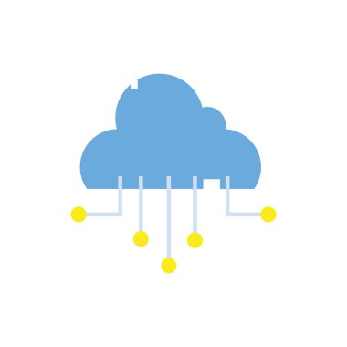 renkli veri ağ bağlantısı sunucu vektör çizim bulut