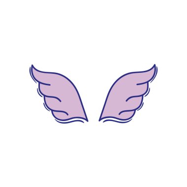 tam renkli kanatlar öğesi stil öğesi tasarım vektör çizim