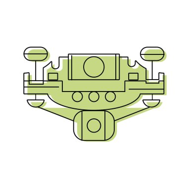 renk dron teknoloji ile pervane ve dijital kamera vektör çizim