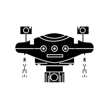 kontur teknoloji dron pervane ve dijital kamera vektör çizim ile