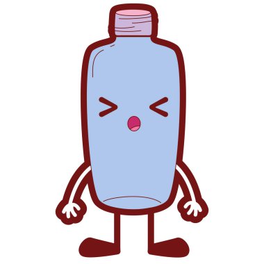 çizgi renk uyku mason cam kawaii kolları ve bacakları ile vektör çizim