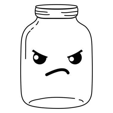 satır kızgın mason cam kawaii karikatür vektör çizim