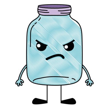 rendelenmiş kızgın mason cam kawaii kollar ve bacaklar vektör çizim ile