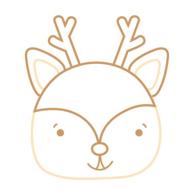 vahşi hayvan vektör çizim renkli mutlu geyik baş