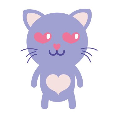 renkli aşık kedi sevimli kedi hayvan vektör çizim