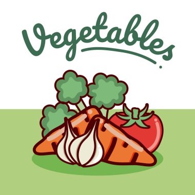 Sebzelerin beyaz ve yeşil bir arka plan üzerine kümesi