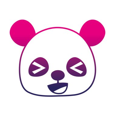 vahşi hayvan vektör çizim renk siluet neşeli panda baş