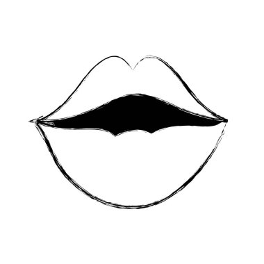 Ağız karikatür öpücük karikatür ve ifade Tema izole tasarım vektör çizim