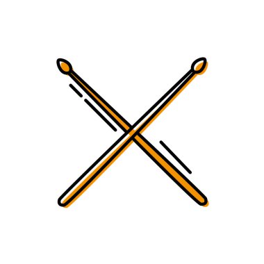 renk baget nesne davul vektör çizim oynamak için ahşap