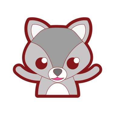 çizgi renk mutlu fox sevimli vahşi hayvan vektör çizim