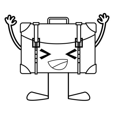 kolları ve bacakları vektör çizim ile mutlu sırt çantası kawaii satır