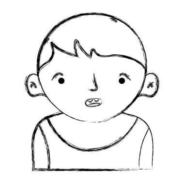 Şekil avatar çocuk t-shirt ve saç modeli tasarım vektör çizim ile