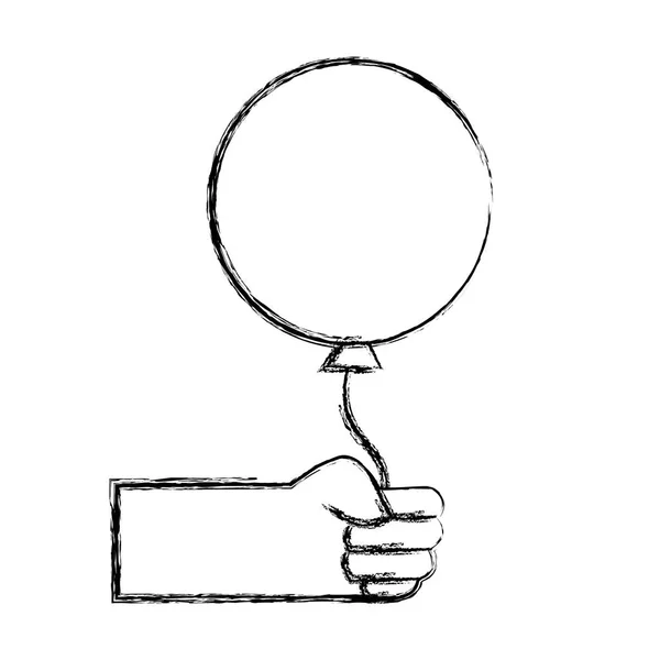 Figure Main Avec Ballon Fête Célébration Décoration Vectoriel Illustration — Image vectorielle