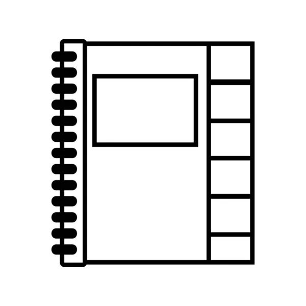 Γραμμή Σημειωματάριο Αντικειμένου Εικονογράφηση Φορέα Σχεδιασμού Εκπαίδευσης Σχολείο — Διανυσματικό Αρχείο