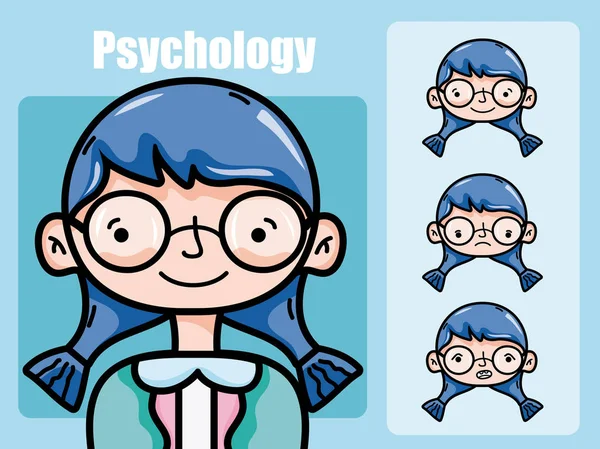 Ψυχολογία Για Κορίτσι Παιδί Καρτούν Εικονογράφηση Διάνυσμα Graphic Design — Διανυσματικό Αρχείο