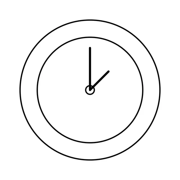 Línea Círculo Pared Reloj Tiempo Objeto Vector Ilustración — Vector de stock