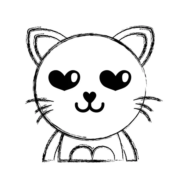 Postać Zakochany Ilustracja Urocza Kotów Wektor Zwierzęta Kot — Wektor stockowy