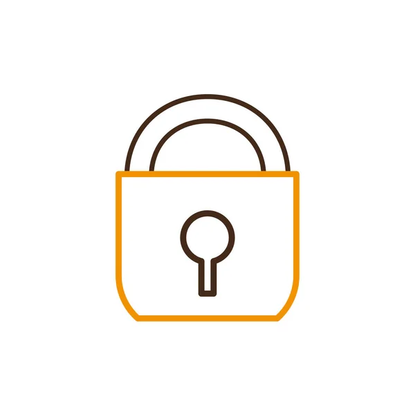 Padlock of security system and warning theme Isolated design Vector illustration