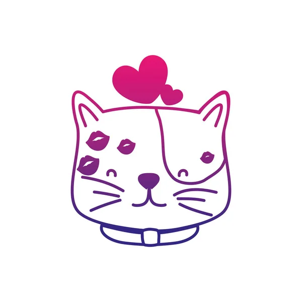 Dibujos Animados Gato Animal Mascota Gatito Tema Diseño Aislado Vector — Vector de stock