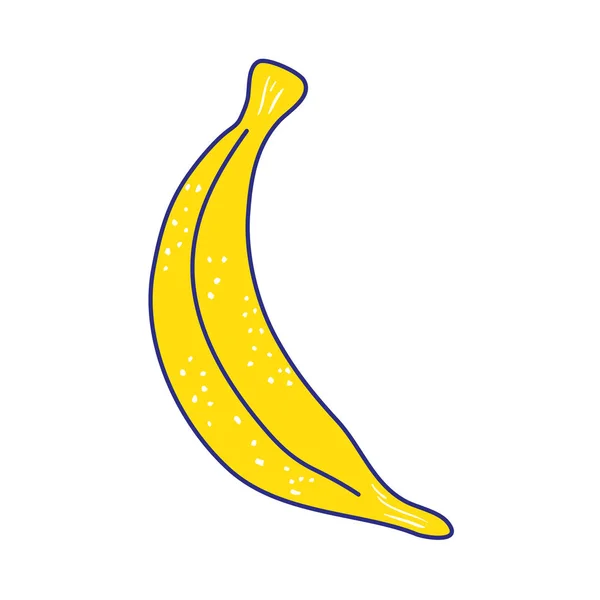 Ilustracja Wektorowa Pełny Kolor Pyszne Bananów Świeżych Ekologicznych Owoców — Wektor stockowy