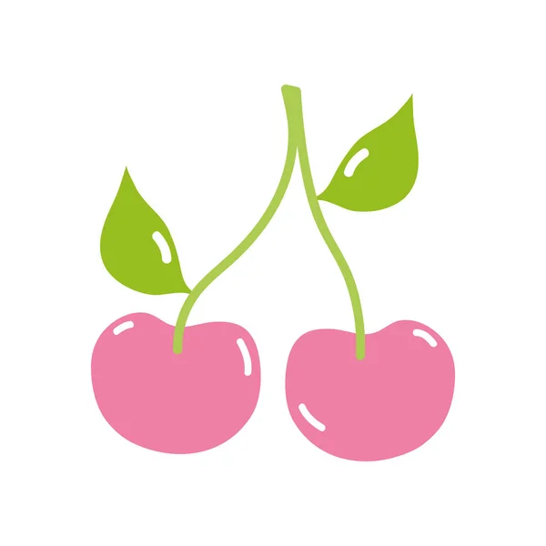 カラフルなおいしい桜の新鮮な有機フルーツ ベクトル イラスト — ストックベクタ