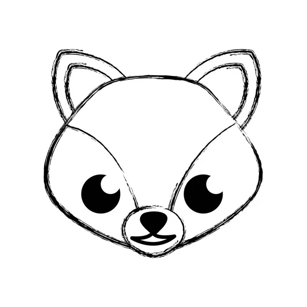 Rysunek Szczęśliwy Fox Ilustracja Głowy Wektor Zwierzę Ładny — Wektor stockowy