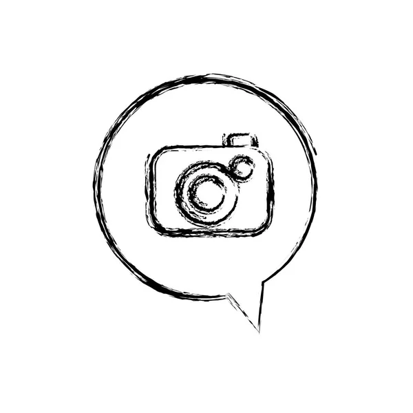 Şekil Dijital Kamera Teknolojisi Sohbet Kabarcık Vektör Çizim Içinde — Stok Vektör