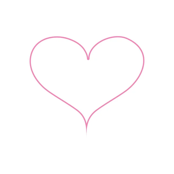 Farbe Linie Herz Symbol Der Liebe Und Leidenschaft Design Vektor — Stockvektor