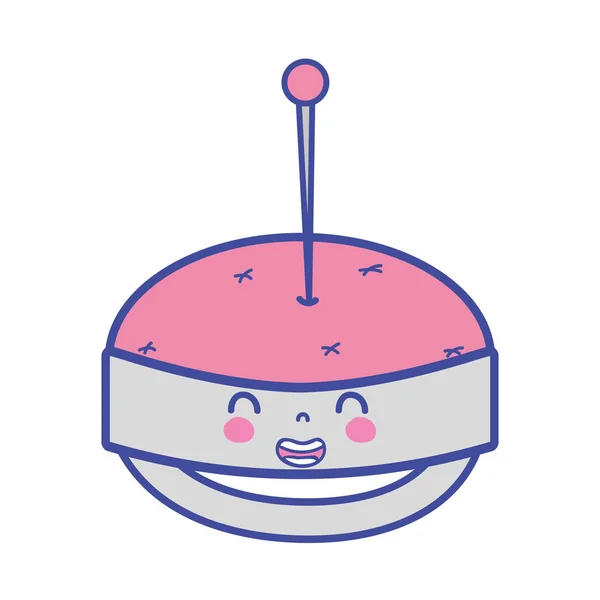 Γραμμή Χρώμα Χαριτωμένο Χαμόγελο Kawaii Pin Chichion Εικονογράφηση Φορέα — Διανυσματικό Αρχείο