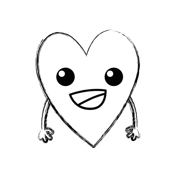 Σχήμα Χαριτωμένο Ευτυχής Καρδιά Kawaii Εικονογράφηση Διάνυσμα Όπλων — Διανυσματικό Αρχείο